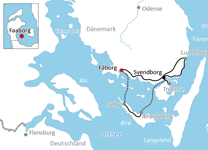 Karte zur Radtour rund um Ærø