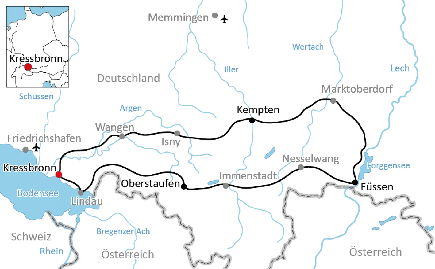Sportliche Allgäu-Runde mit dem Rad